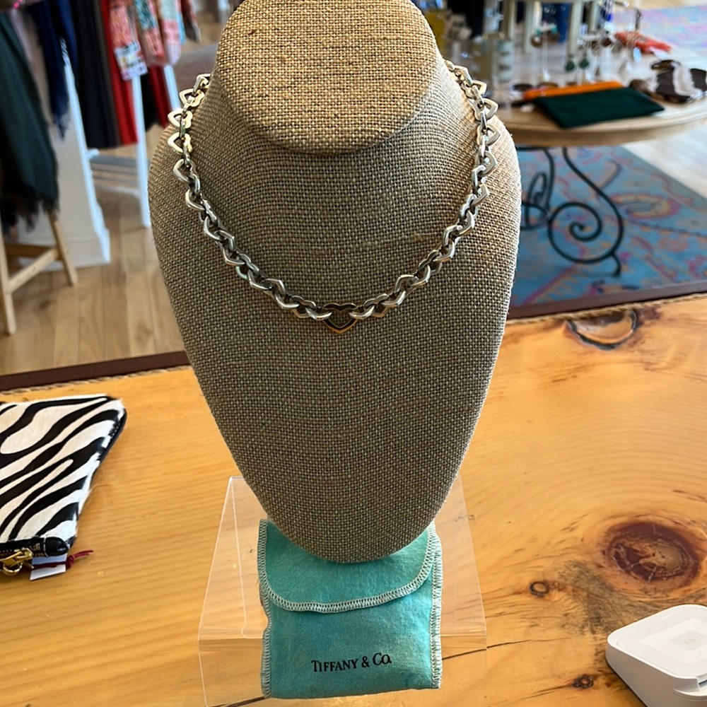 Tiffany hearts necklace. Sterling with an 18k heart.